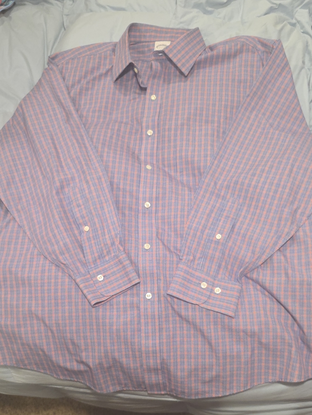 Brooks Brothers Pink and Blue Check Dress Shirt
